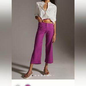 Anthropologie Maeve Colette Linen Cropped Pants 24 W NWT